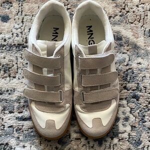 Mango Women’s Cream and Gray Velcro Sneakers